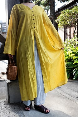 フロントボタンのシースルーコットンドレス - サブ5