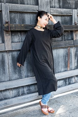 シンプルコットンのゆったりワンピース - サブ2