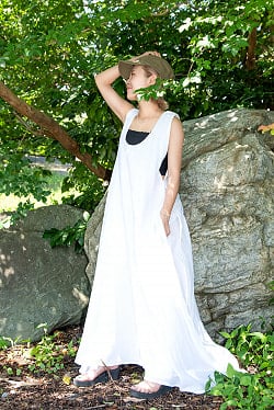 薄手で軽やかに 何通りも楽しめるライトコットンレイヤードワンピース - サブ5