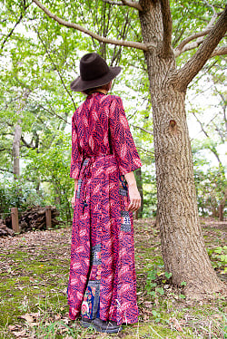 シルエットが美しい アンティークサリーのラップワンピース - サブ3