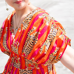 大胆なデザインが魅力的 ボヘミアンマキシドレス フレアワンピース ロング丈 - サブ4