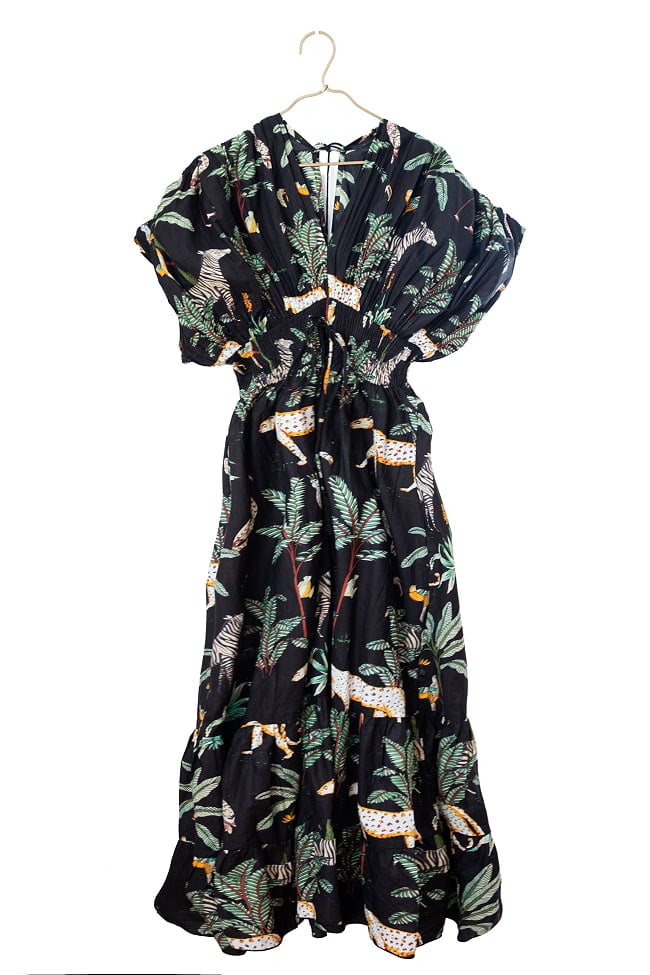 大胆なデザインが魅力的 ボヘミアンマキシドレス フレアワンピース ロング丈の選択用写真