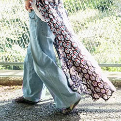 嬉しい2WAY ウッドブロックプリントのカシュクールワンピース ロング丈 - サブ4