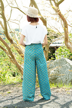 リバーシブルが嬉しい アンティークサリーのタイパンツ - サブ3