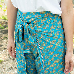 リバーシブルが嬉しい アンティークサリーのタイパンツ - サブ4