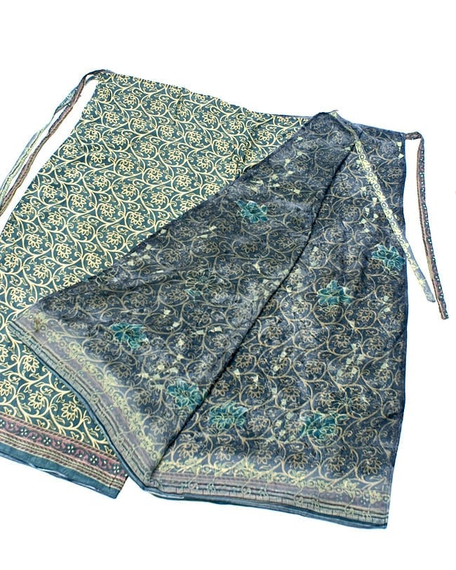 リバーシブル サリー生地タイパンツ 【黒・グレー系】 2 - リバーシブルなので、その日の気分で柄を選べるのがうれしいですね。