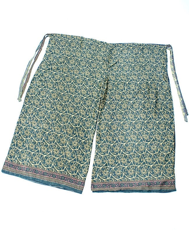 リバーシブル サリー生地タイパンツ 【黒・グレー系】の写真