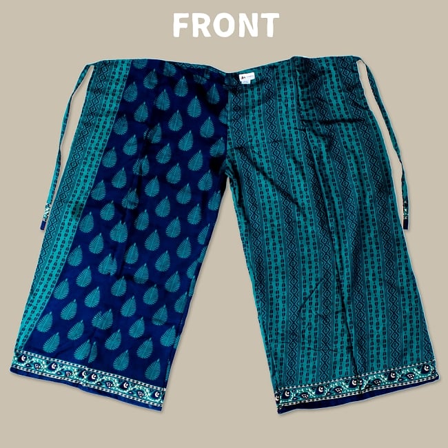 アンティークサリー生地のタイパンツ - 茶・ベージュ系 8 - 