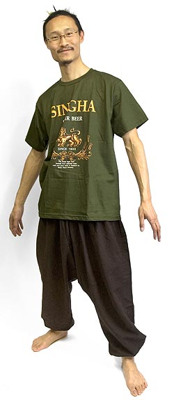 アフガンパンツ 【ブラウン】 5 - 身長180cmのモデルが着用してみました。