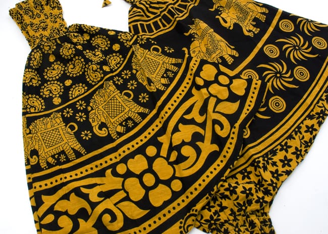 ぞうさんとお花の2WAYモモンガパンツ 【黒×黄】 10 - デザインはひとつひとつ異なります。アソートでのお届けになりますのでご了承ください。