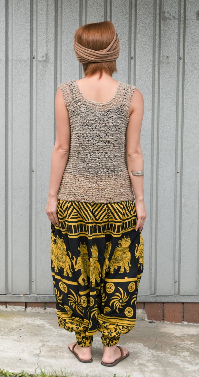 ぞうさんとお花の2WAYモモンガパンツ 【黒×黄】 3 - 後ろ姿はこんな感じです。