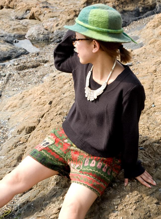 ネパールふわふわ起毛のショートパンツ 4 - ショート丈で元気に履きこなしてください。