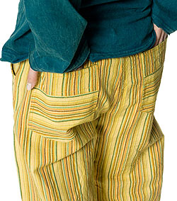 ゆったりストレートで履きやすい！コットンストライプパンツ  - サブ5