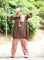 コットンストライプパンツ 【ピンク系】の商品写真