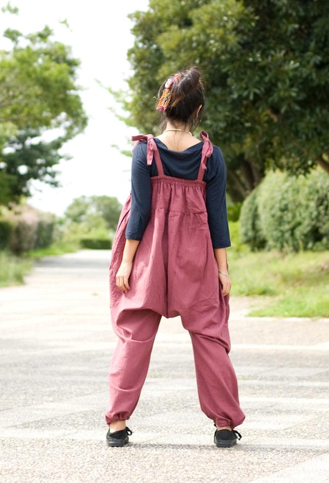 フラワー刺繍のゆったりサロペット 【ボルドー】 の通販 - TIRAKITA.COM