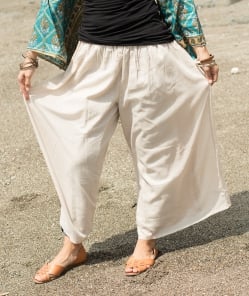 薄手コットンのワイドパンツ - サブ2