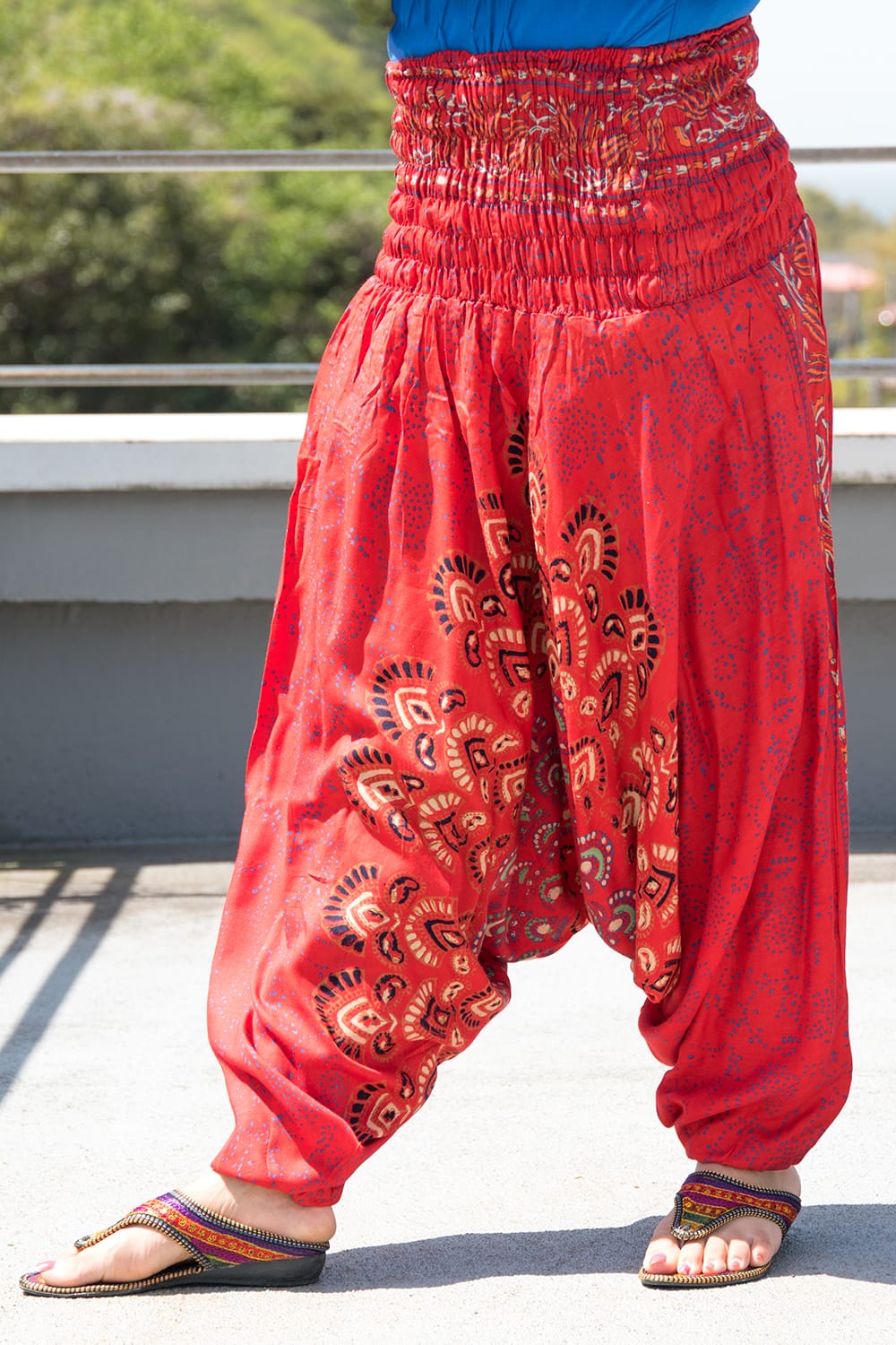 18％OFFコットン パンツ 男性 エスニック アジア 女性 マンダラプリントのアラジンパンツ エスニック衣料 ボトムス、パンツ 