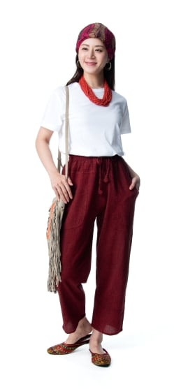 やわらかコットンのシンプルストレートパンツ - サブ2