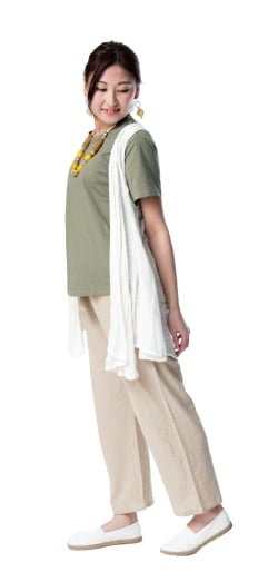 やわらかコットンのシンプルストレートパンツ - サブ4