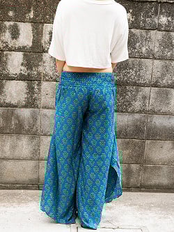  アンティークサリーのスリットワイドパンツ - サブ3