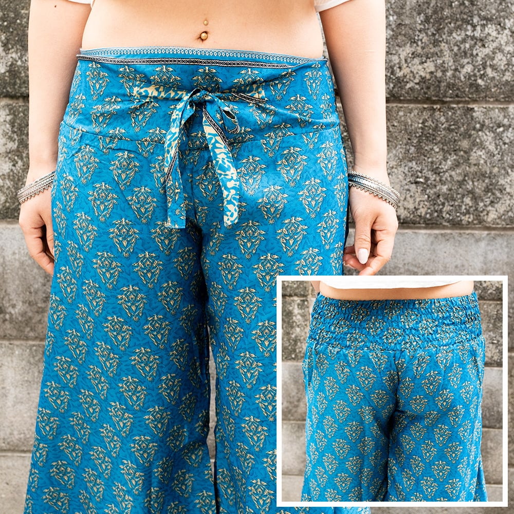  アンティークサリーのスリットワイドパンツ4枚目の説明写真です