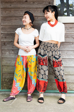 アンティークサリーのポケットアフガンパンツ - サブ4