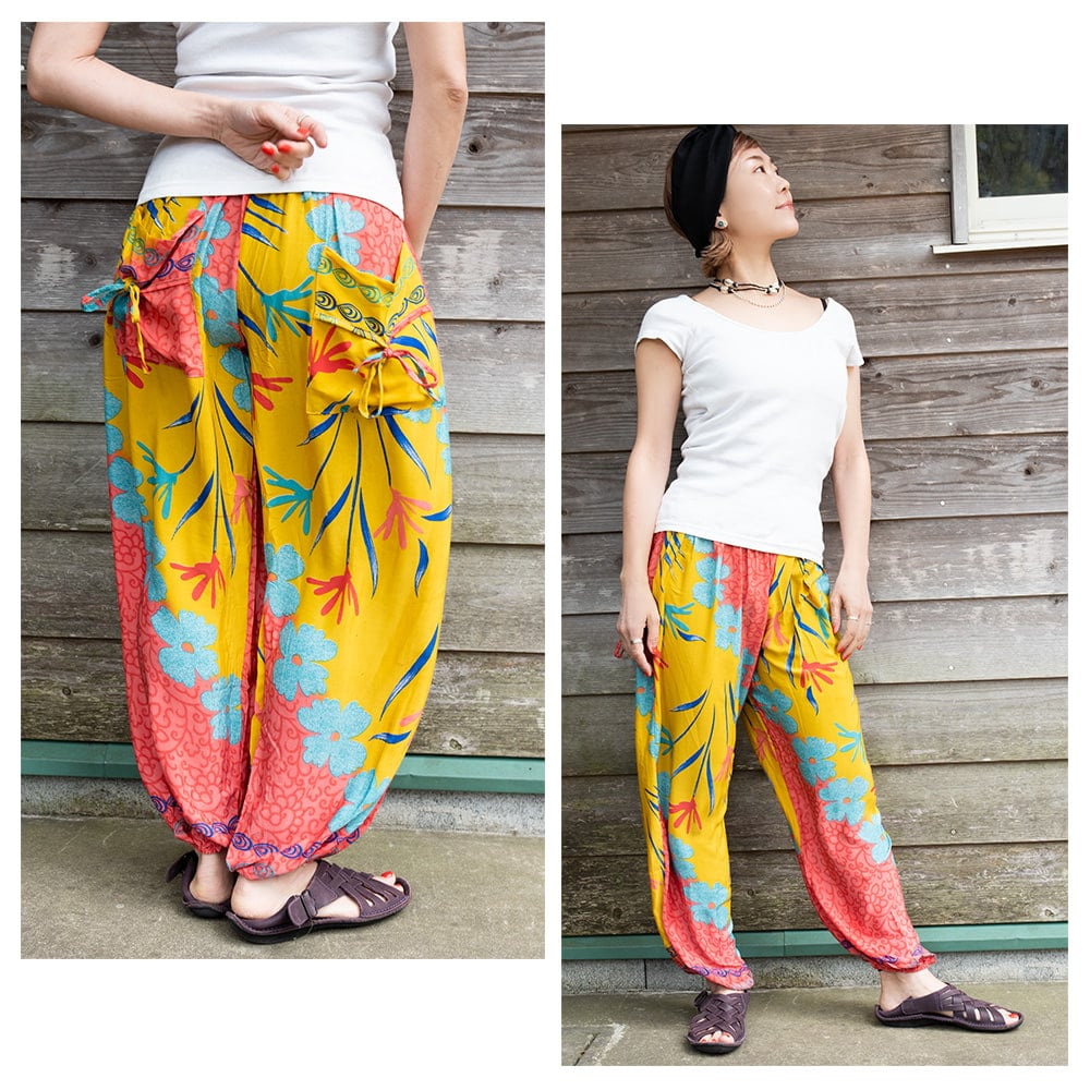 アンティークサリーのポケットアフガンパンツ3枚目の説明写真です