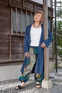 アンティークサリーのリバーシブル2WAYワイドパンツ - サブ2