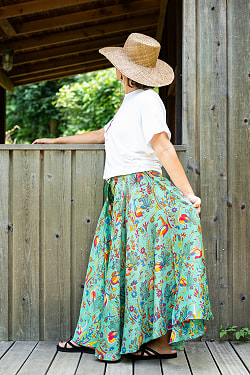 ひらひら舞うシルエットが美しい アンティークサリーのワイドボリュームパンツ - サブ2