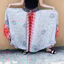 ひらひら舞うシルエットが美しい アンティークサリーのワイドボリュームパンツ - サブ4