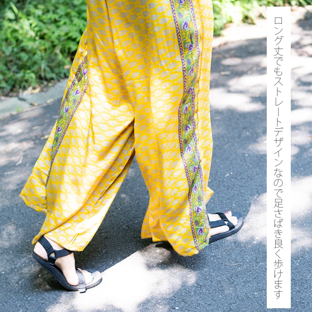 ストンとしたデザインが可愛い！ アンティークサリーのロングサロペット3枚目の説明写真です