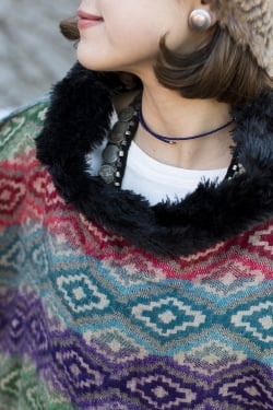 ドットパターンのふわふわポンチョ - サブ2