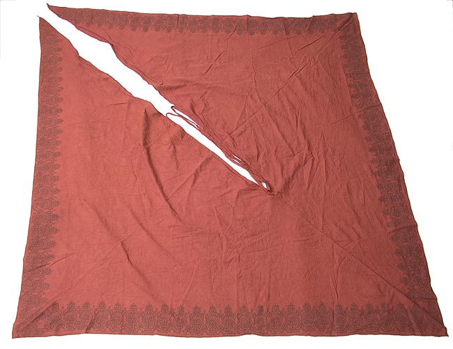 エスニックプリントスカートポンチョ【茶】 3 - 広げるとこんな感じです。