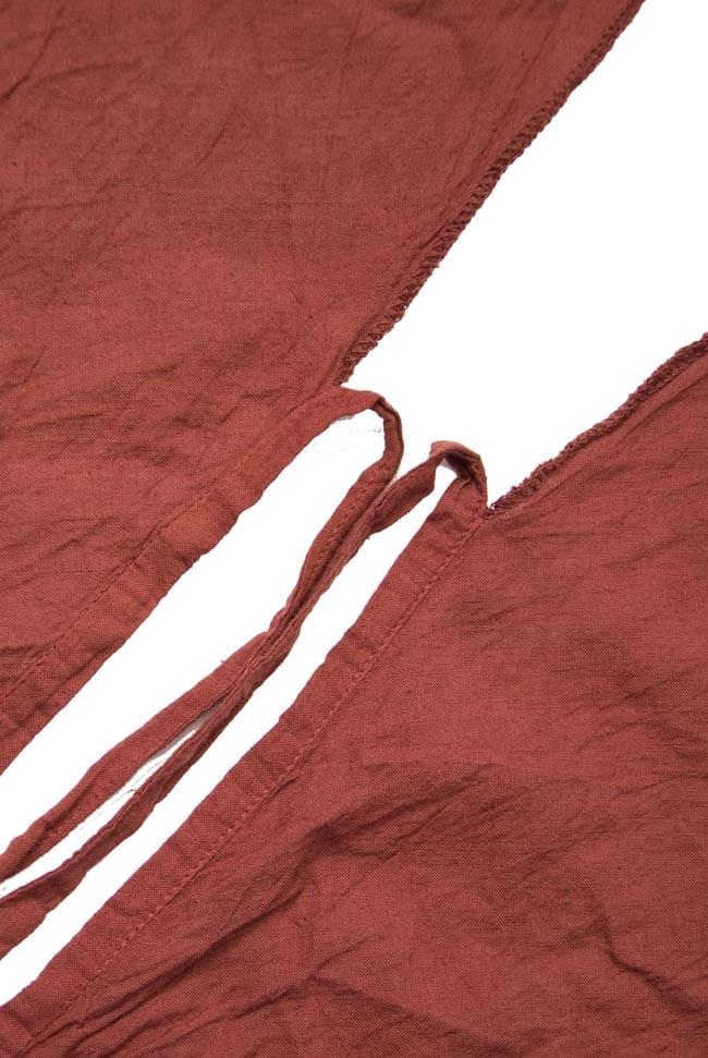 エスニックプリントスカートポンチョ【茶】 4 - 端はミシンでロックしただけです。