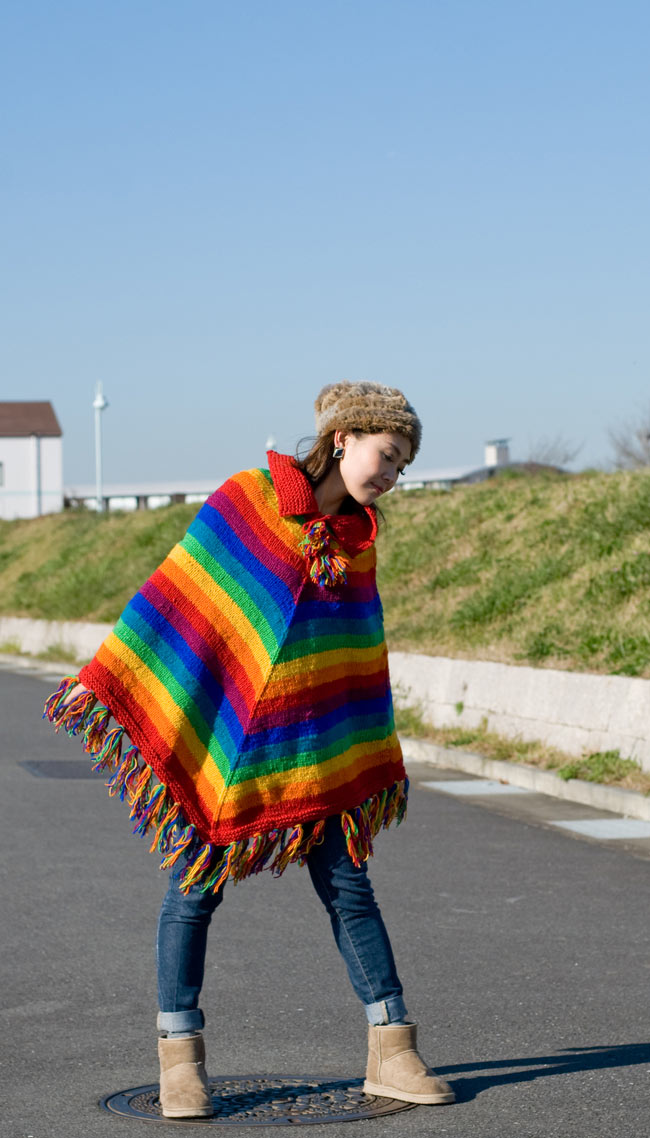 手作り 刺繍ポンチョ アウター レトロ パッチワーク洋服 フリーサイズ