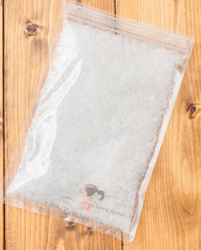 ホワイトクリスタル岩塩【ミル（粗目）500g】 2 - このようなパッケージでお届けします
