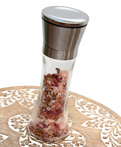 【食用】香り高い薔薇の花びら入り ヒマラヤピンクソルト + ソルトグラインダー - サブ2