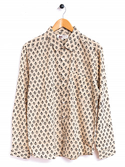 ナチュラルな風合いが着やすい 木版染めの長袖シャツ - サブ4