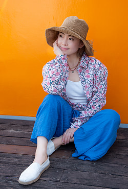 ボタニカル柄の木版染めが美しい　長袖コットンシャツ - サブ3