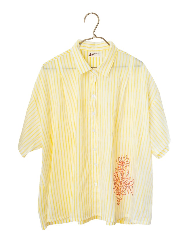 伝統職人が描く、ウッドブロック・ストライプシャツの選択用写真