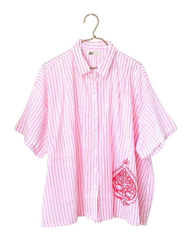 伝統職人が描く、ウッドブロック・ストライプシャツの選択用写真