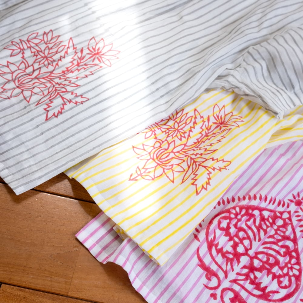 伝統職人が描く、ウッドブロック・ストライプシャツ6枚目の説明写真です