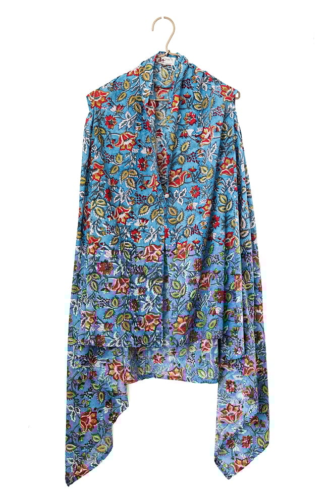 風をまとうインドの手仕事 上下反転で着回し無限大!2WAYウッドブロック・ジレの選択用写真