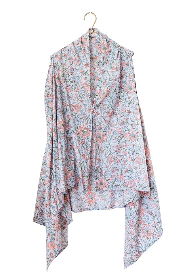 風をまとうインドの手仕事 上下反転で着回し無限大!2WAYウッドブロック・ジレの選択用写真