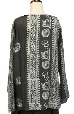 長袖ラムナミクルタシャツ 【ブラック】の商品写真 2枚目