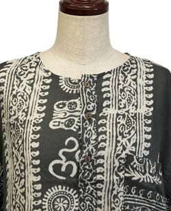 長袖ラムナミクルタシャツ 【ブラック】の商品写真 3枚目