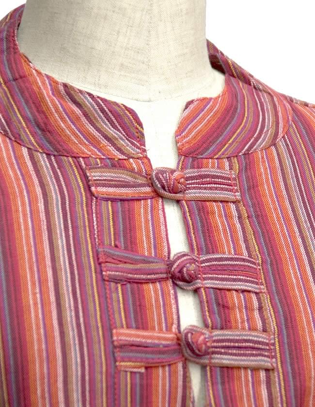 長袖紐ボタンクルタの商品写真 3枚目