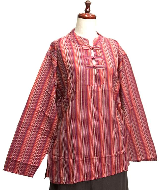 長袖紐ボタンクルタの商品写真 1枚目