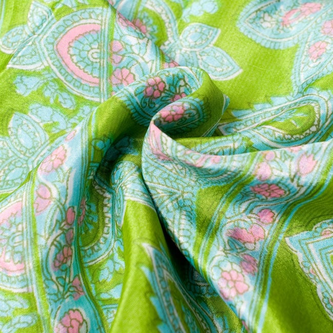 オールドサリー・ベルスリーブシャツ - ベージュ・グレー系 11 - つるつるした素材はとても上品な雰囲気です。