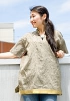 オールドサリーの半袖プルオーバーシャツ -　グレー系の商品写真